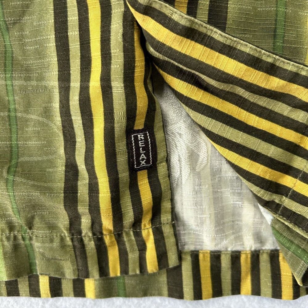 Tommy Bahama Silk Shirt Mens Medium Green Yellow Crab Print Tropical‎ Vacation - Picture 5 of 9